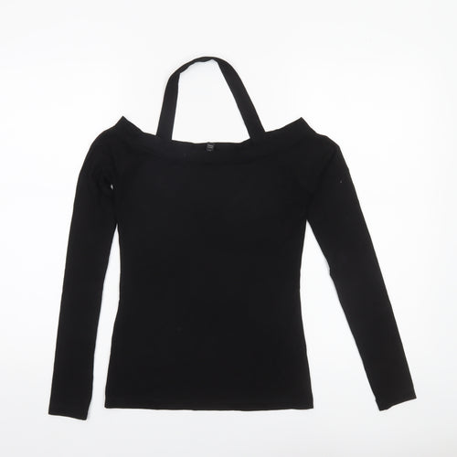 Baukjen Women’s Black One Shoulder Long Sleeve Jersey Top UK 6
