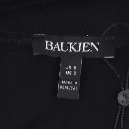 Baukjen Women’s Black One Shoulder Long Sleeve Jersey Top UK 6