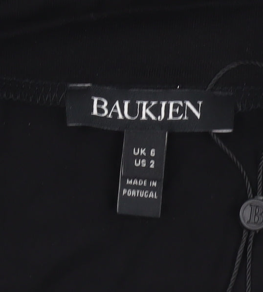 Baukjen Women’s Black One Shoulder Long Sleeve Jersey Top UK 6