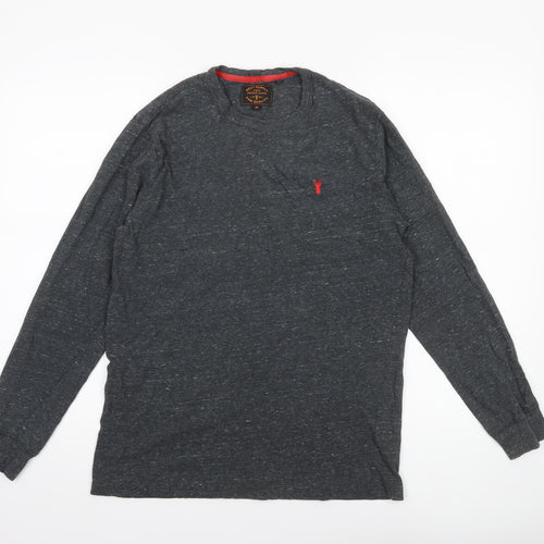 Next Men’s Grey Long Sleeve Crew Neck Cotton Blend Casual Top M