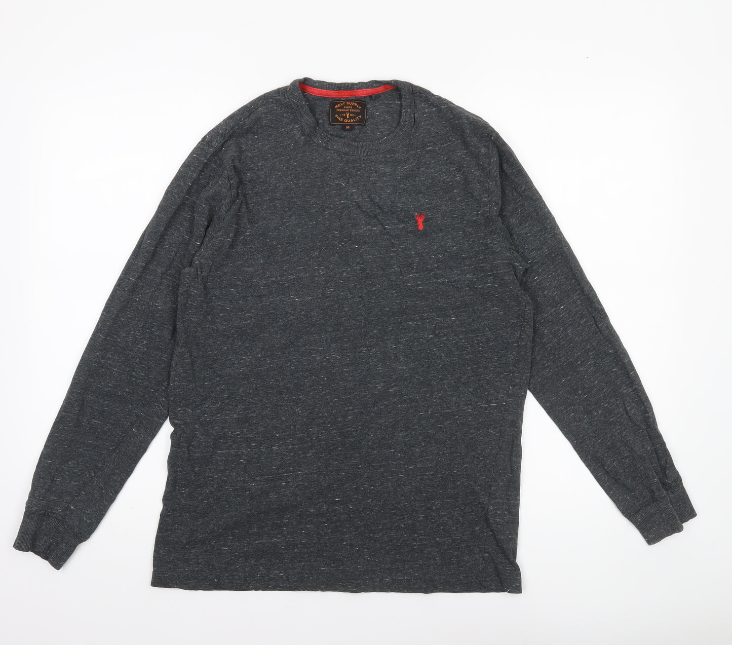 Next Men’s Grey Long Sleeve Crew Neck Cotton Blend Casual Top M