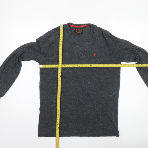 Next Men’s Grey Long Sleeve Crew Neck Cotton Blend Casual Top M