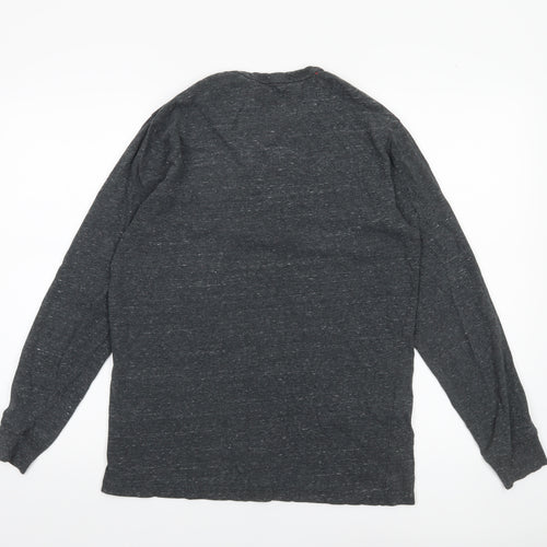 Next Men’s Grey Long Sleeve Crew Neck Cotton Blend Casual Top M