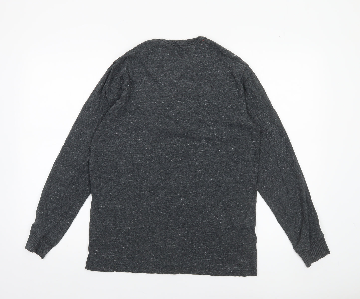 Next Men’s Grey Long Sleeve Crew Neck Cotton Blend Casual Top M