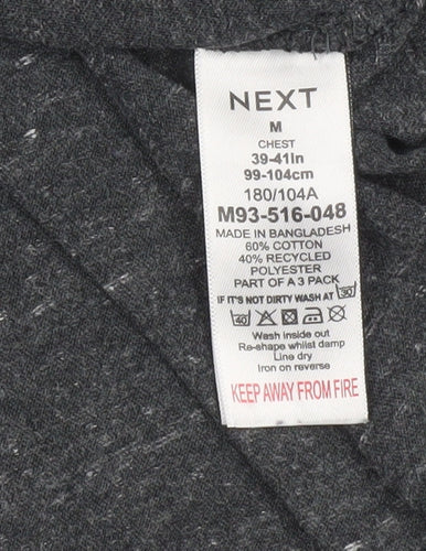 Next Men’s Grey Long Sleeve Crew Neck Cotton Blend Casual Top M
