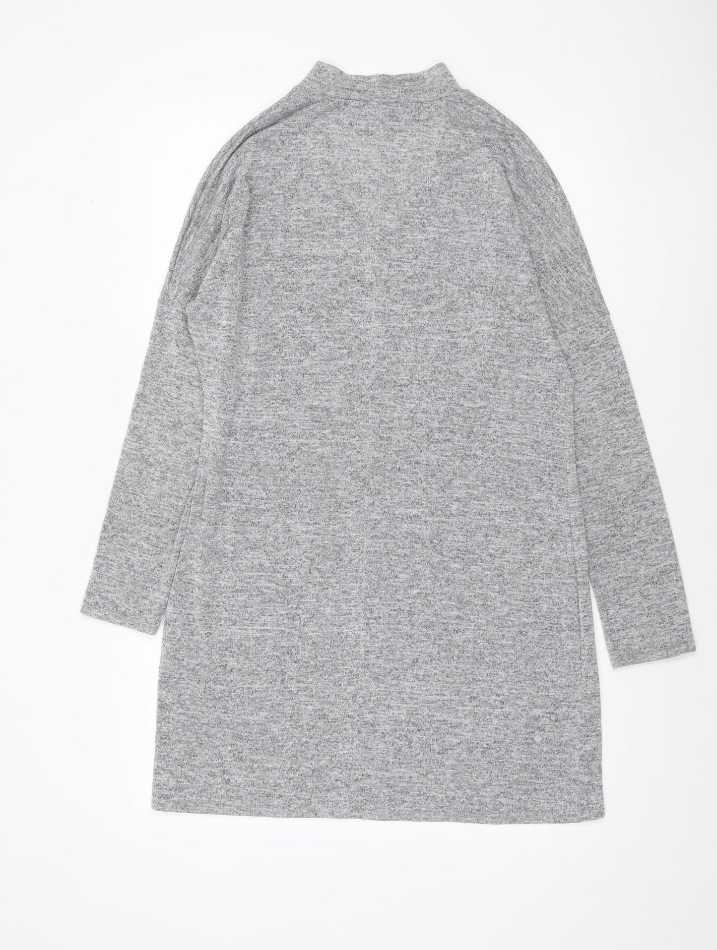 Voulez Vous Women's Grey Tunic Long Sleeve V-Neck Top M