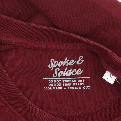 Spoke & Solace Men's Red Pullover Sweatshirt Size L Crew Neck