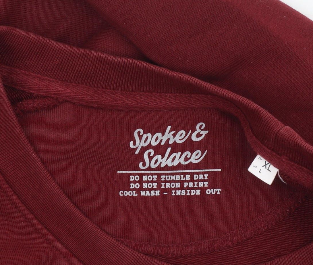 Spoke & Solace Men's Red Pullover Sweatshirt Size L Crew Neck