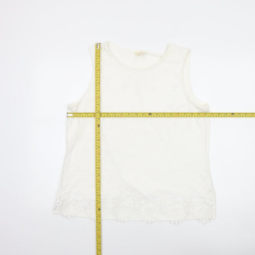 Adiva Women Ivory Lace Camisole Tank Top XL Sleeveless Spring Style