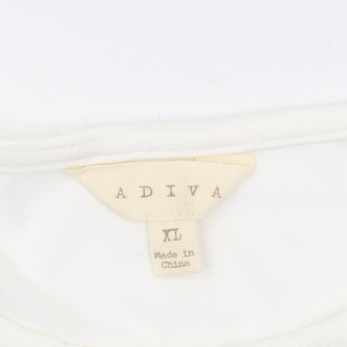 Adiva Women Ivory Lace Camisole Tank Top XL Sleeveless Spring Style