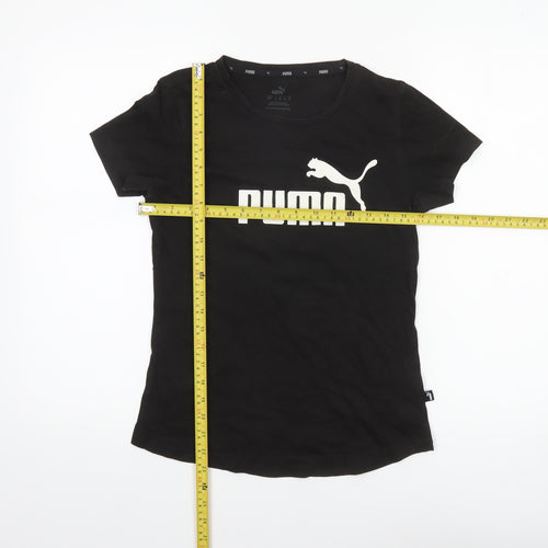 Puma Women Black Cotton Jersey T-Shirt Size 10