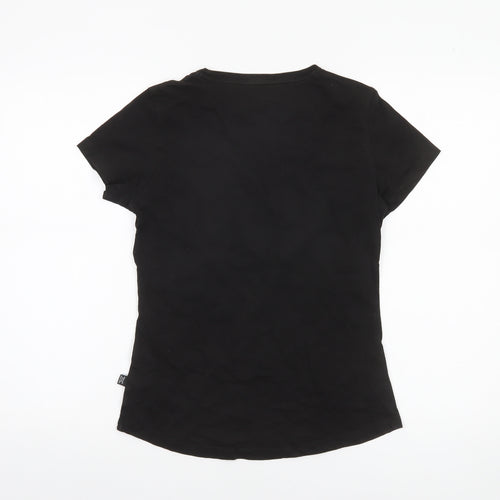Puma Women Black Cotton Jersey T-Shirt Size 10