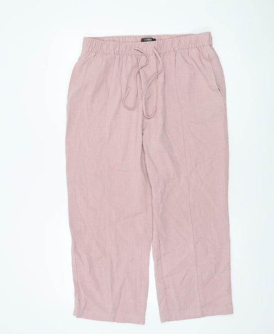 Dunnes Women’s Pink Linen Blend Casual Trousers Size M