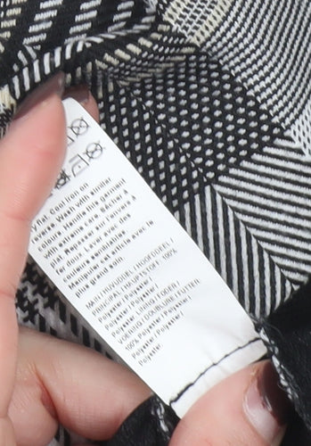 River Island Womens Grey Check Short Skirt Size 12 Lined Button Detail