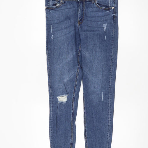 Denim Co. Womens Blue Distressed Skinny Jeans Size 12 UK