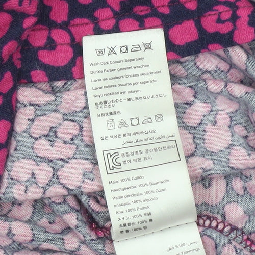 Joules Women's Pink Animal Print Long Sleeve Cotton T-Shirt UK 12