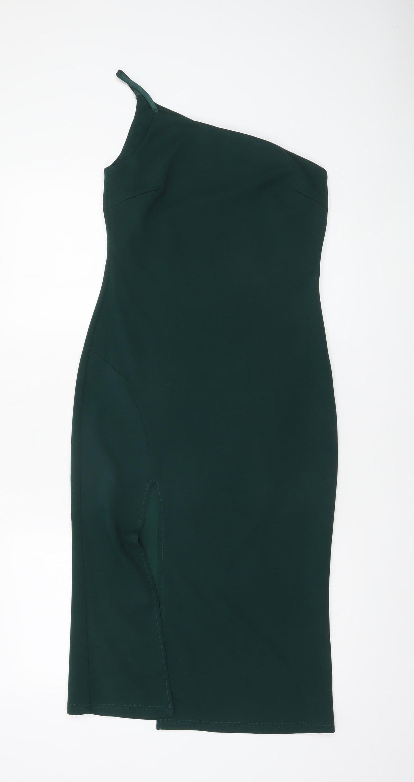OhHello The Label Women’s Green One Shoulder Bodycon Midi Dress Size 10