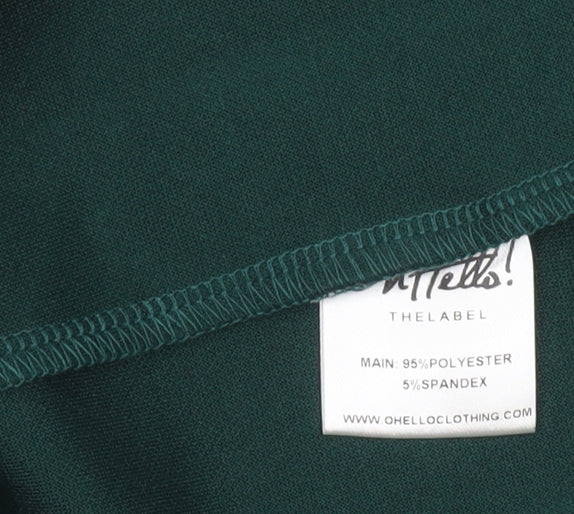 OhHello The Label Women’s Green One Shoulder Bodycon Midi Dress Size 10