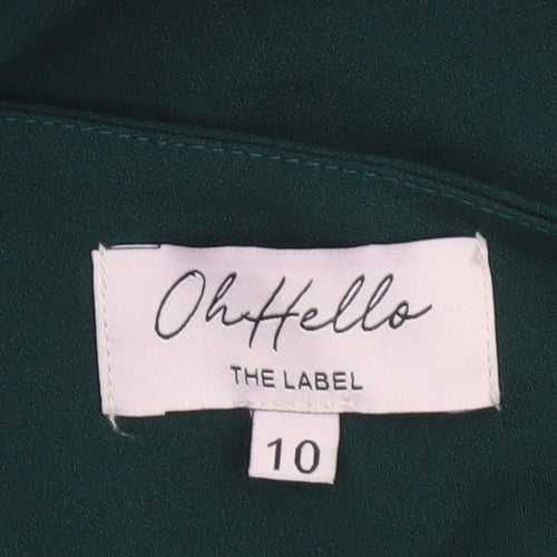 OhHello The Label Women’s Green One Shoulder Bodycon Midi Dress Size 10