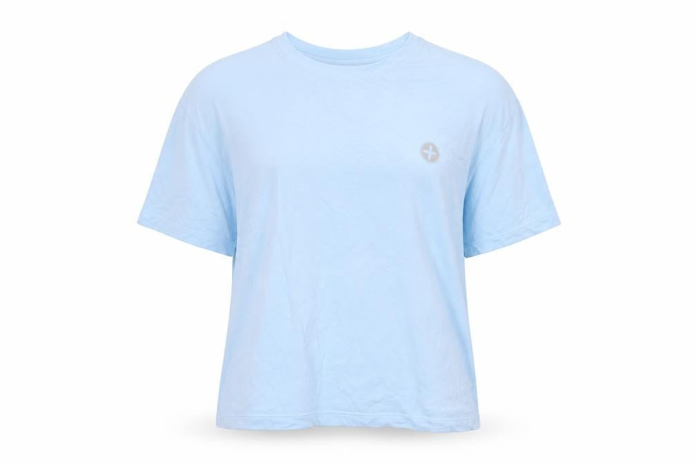 Gym+Coffee Women's Blue XS Basic Crew Neck Short Sleeve Jersey T-Shirt