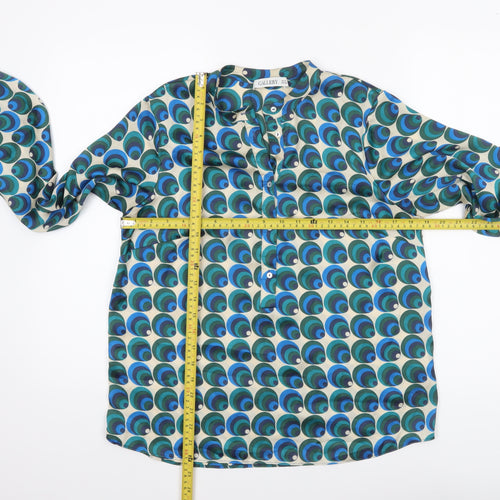 Gallery Women’s Blue Geometric Tunic Blouse UK 10 Long Sleeve Polyester