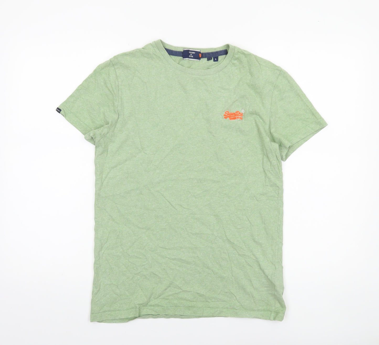 Superdry Men's Green Crew Neck Cotton Short Sleeve T-Shirt Size S