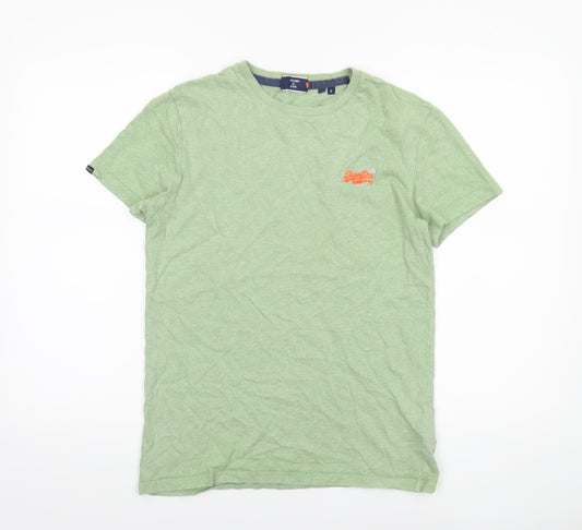 Superdry Men's Green Crew Neck Cotton Short Sleeve T-Shirt Size S