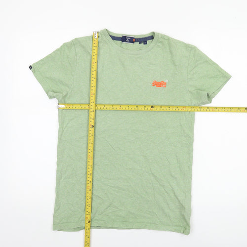 Superdry Men's Green Crew Neck Cotton Short Sleeve T-Shirt Size S