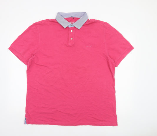 Howick Men's Pink Cotton Short Sleeve Polo Shirt XL