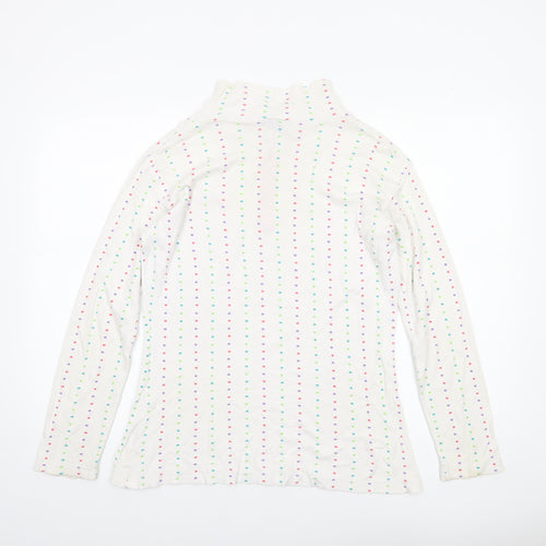Trespass Womens White Polka Dot Long Sleeve 1/4 Zip Top Size L