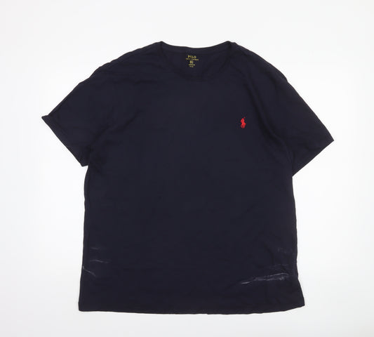 Ralph Lauren Men's Navy Blue Custom Fit T-Shirt XXL Cotton