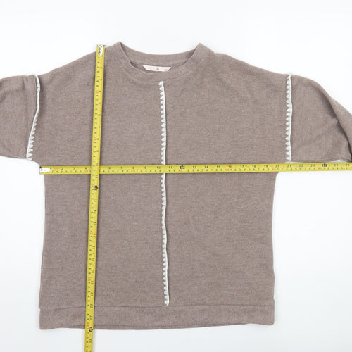 Tu Women’s Beige Pullover Sweatshirt Small Relaxed Fit Lined