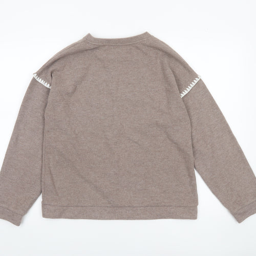 Tu Women’s Beige Pullover Sweatshirt Small Relaxed Fit Lined