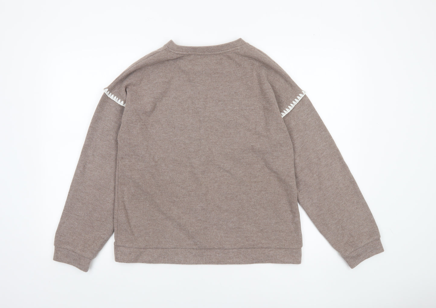 Tu Women’s Beige Pullover Sweatshirt Small Relaxed Fit Lined