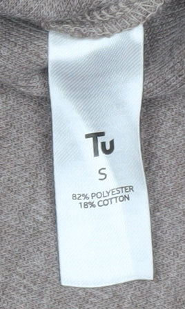 Tu Women’s Beige Pullover Sweatshirt Small Relaxed Fit Lined