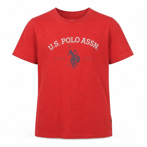 U.S. Polo Assn Boys Red 12-13 Years Cotton Graphic Logo T-Shirt