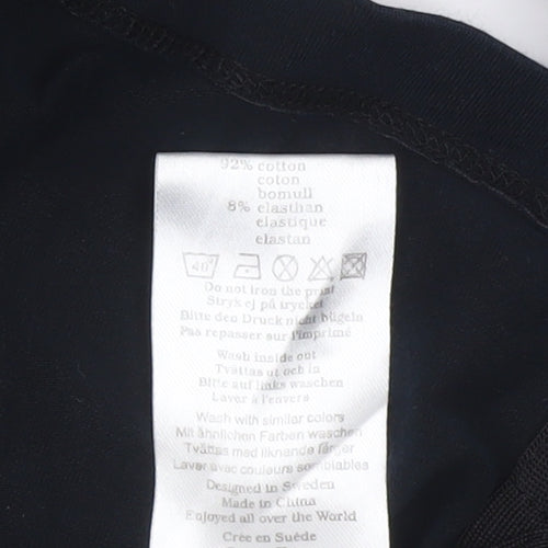 Röhnisch Women Black Polo Top L 3/4 Sleeve Cotton Elastane Collared