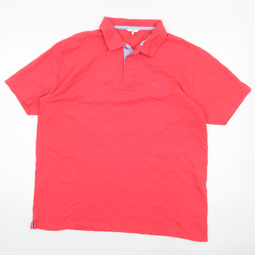 Cotton Traders Men's Red Polo Shirt Size L 100% Cotton Casual Top