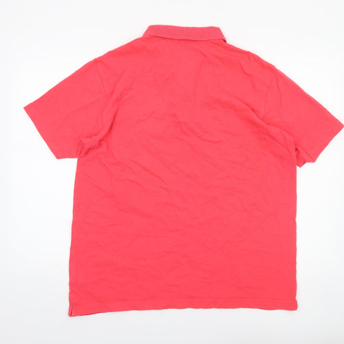 Cotton Traders Men's Red Polo Shirt Size L 100% Cotton Casual Top