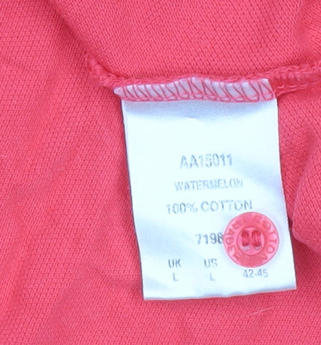 Cotton Traders Men's Red Polo Shirt Size L 100% Cotton Casual Top