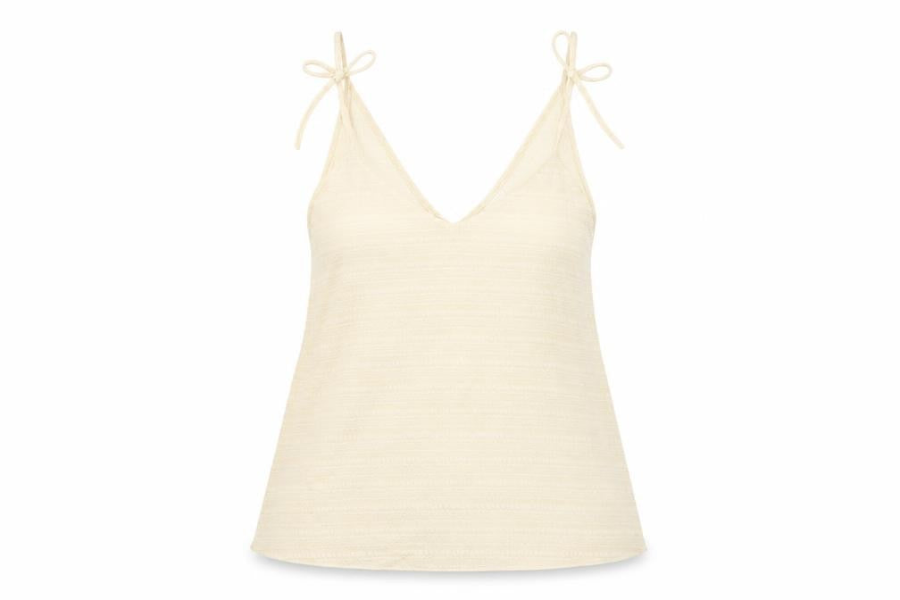 Front view of River Island Women's Beige Camisole Tank Top, size 10