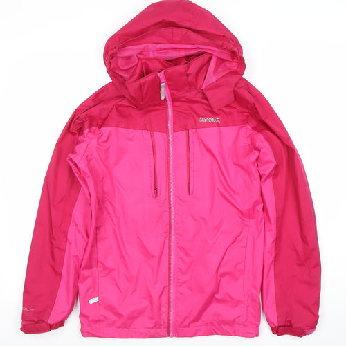 Regatta Women’s Pink Waterproof Hooded Mid-Length Rain Jacket Size 10