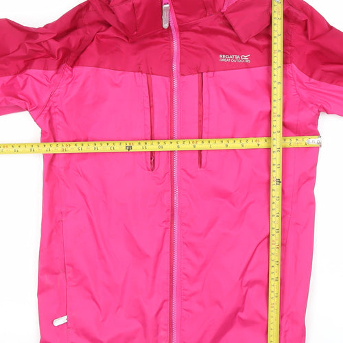 Regatta Women’s Pink Waterproof Hooded Mid-Length Rain Jacket Size 10