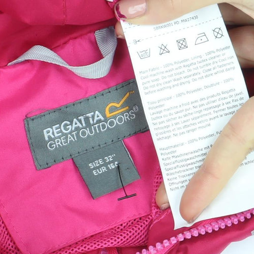 Regatta Women’s Pink Waterproof Hooded Mid-Length Rain Jacket Size 10