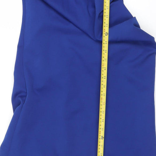 Kevan Jon Women’s Blue Mermaid Formal Dress Size 2 Sleeveless Ruched Zip