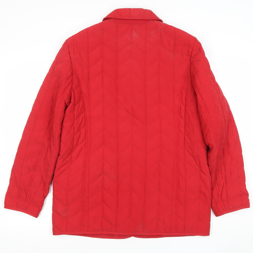 Concept K Womens Red Quilted Mid-Length Jacket Size 12