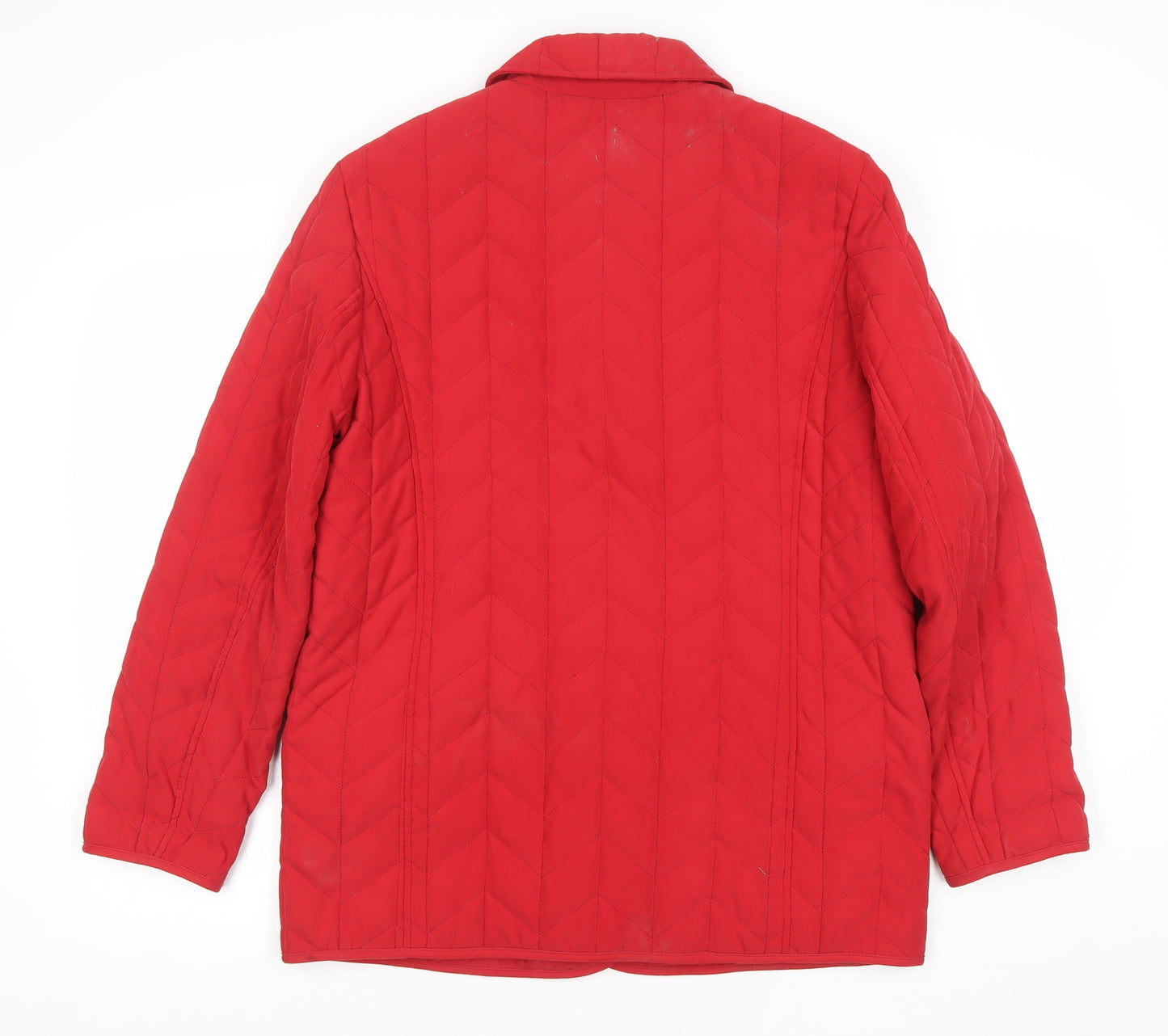 Concept K Womens Red Quilted Mid-Length Jacket Size 12