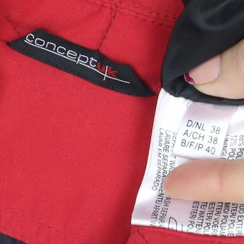 Concept K Womens Red Quilted Mid-Length Jacket Size 12