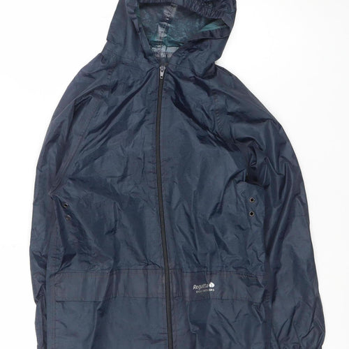 Regatta Boys Blue Hooded Rain Coat 11-12 Years Waterproof Jacket