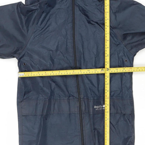 Regatta Boys Blue Hooded Rain Coat 11-12 Years Waterproof Jacket